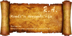 Román Annamária névjegykártya